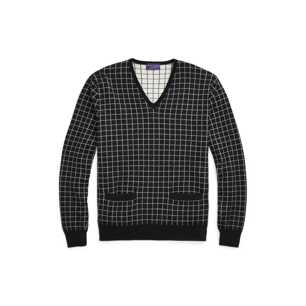 Windowpane Cashmere Jumper Purple Label 1