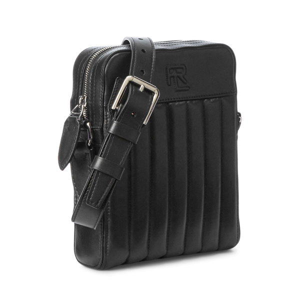 Umhängetasche aus gestepptem Leder Purple Label in Schwarz 3