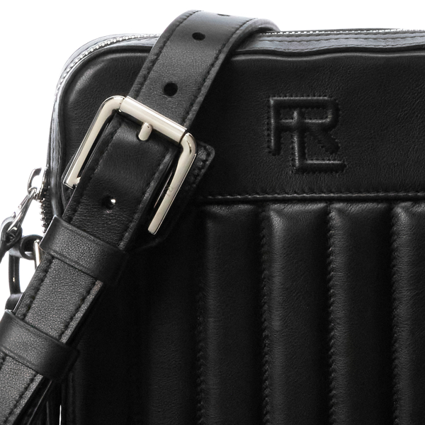 Umhängetasche aus gestepptem Leder Purple Label in Schwarz 6