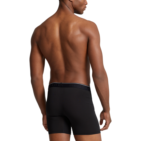 Black/Colby Blue/Grey Microfiber Boxer Brief 5-Pack Polo Ralph Lauren 4