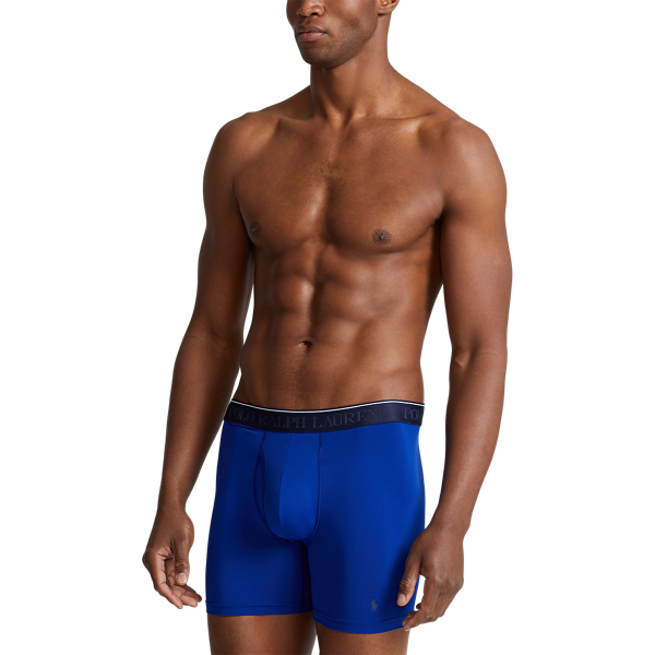 Black/Colby Blue/Grey Microfiber Boxer Brief 5-Pack Polo Ralph Lauren 7