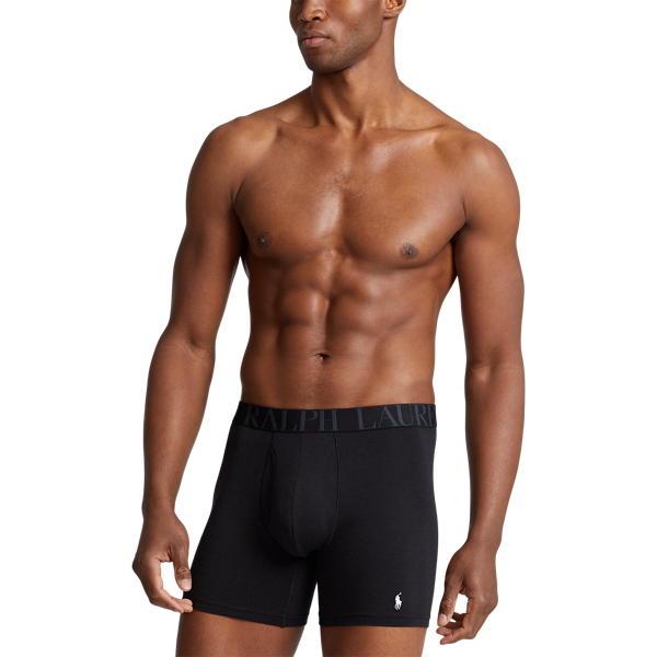 Black/Charcoal/Pale Royal Stretch Boxer Brief 5-Pack Polo Ralph Lauren 3