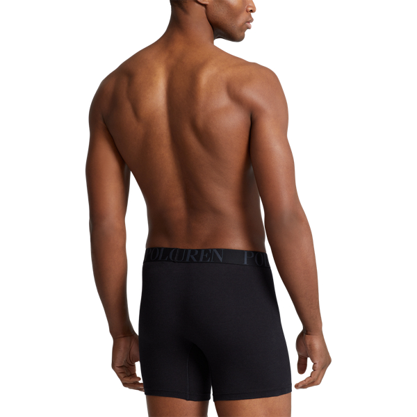 Black/Charcoal/Pale Royal Stretch Boxer Brief 5-Pack Polo Ralph Lauren 5