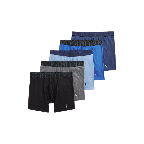 Black/Charcoal/Pale Royal Stretch Boxer Brief 5-Pack Polo Ralph Lauren 2