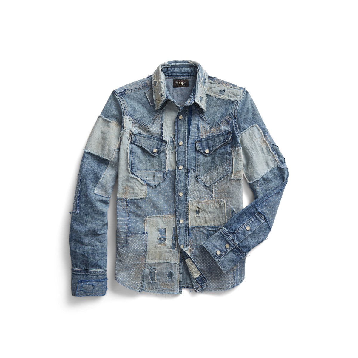 Repaired Denim Western Shirt