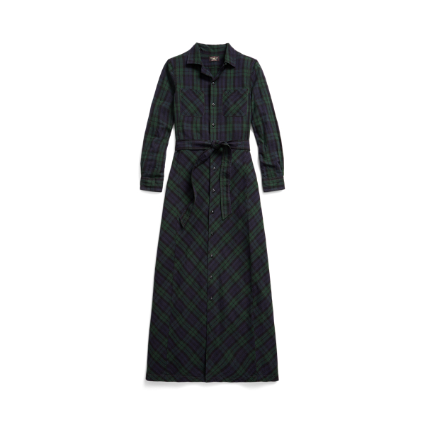 ralph lauren plaid shirt dress Polo RUFFLE TRIM - dress classic (Straight point) Belted Plaid Shirtdress