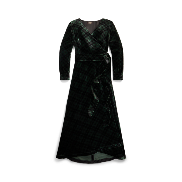Plaid Velvet Wrap Dress RRL 1