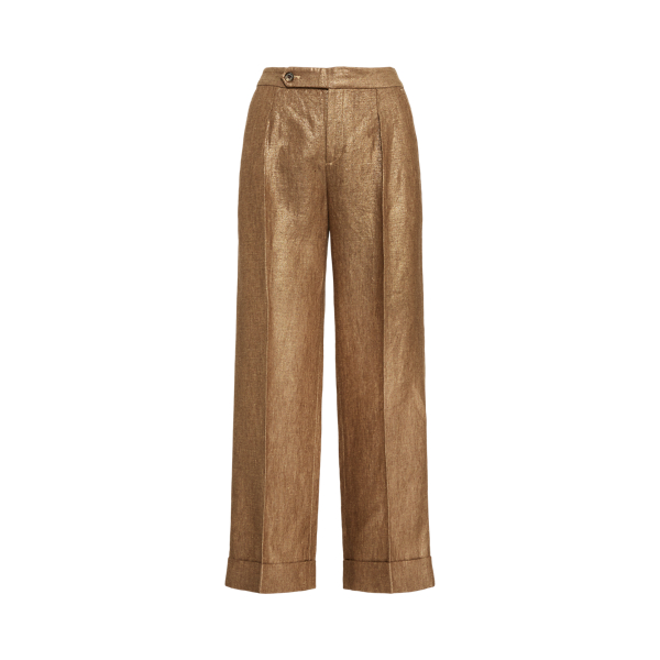 Metallic Linen Wide-Leg Ankle Pant Lauren 1