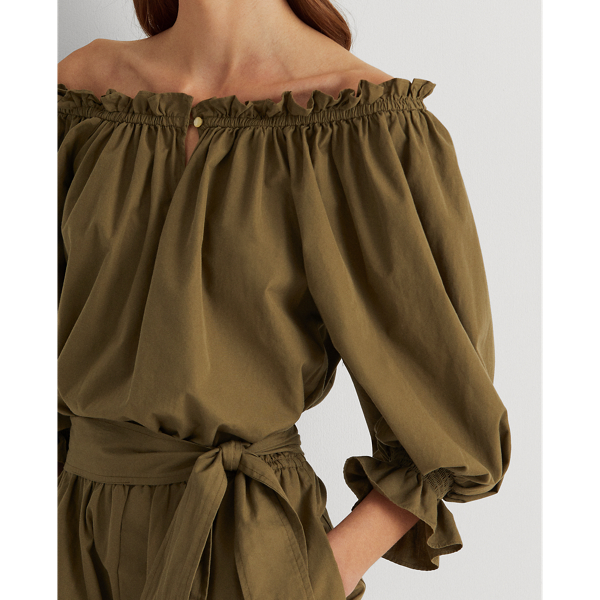 Off-the-Shoulder Cotton Romper