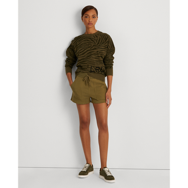 Olive Multi Zebra-Motif Cotton Sweater Lauren 3