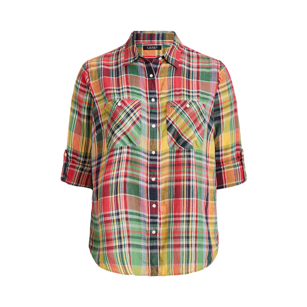 Plaid Linen Shirt Lauren Woman 1