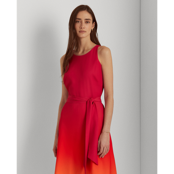 Pink/Orange/Yellow Ombr&eacute; Georgette Dress Lauren 4