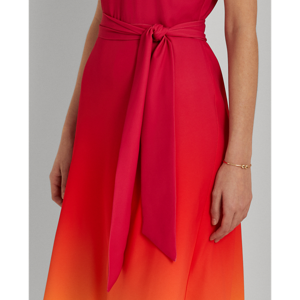 Pink/Orange/Yellow Ombr&eacute; Georgette Dress Lauren 6