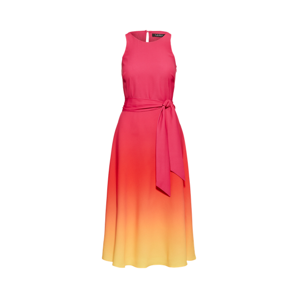 Pink/Orange/Yellow Ombr&eacute; Georgette Dress Lauren 2