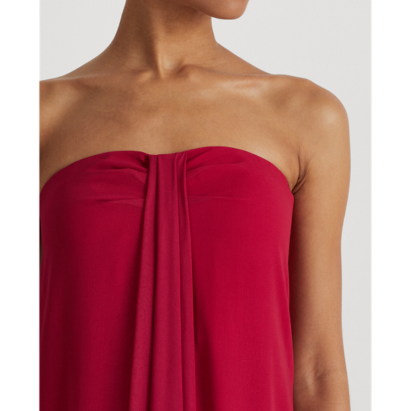 Pink/Orange/Yellow Ombr&eacute; Strapless Chiffon Gown Lauren 6