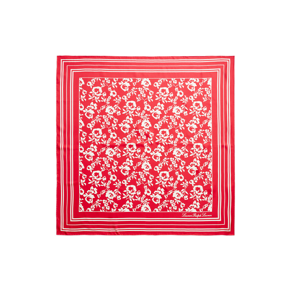Quadratisches Seidentwilltuch Charlotte Lauren in Lippenstiftrot 2