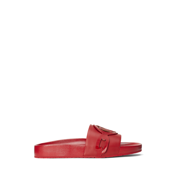 Ayden Patent Faux-Leather Pool Slide Lauren 1