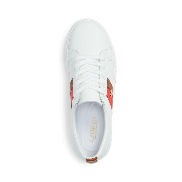 Snow White/Tangerine Janson II Action Leather Trainer Lauren 4