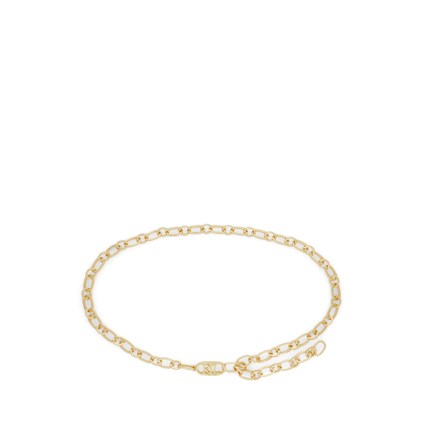 Женский ремень Ralph Lauren Brass-Plated Logo Chain Belt, цвет: Полированный латунный — фото 3