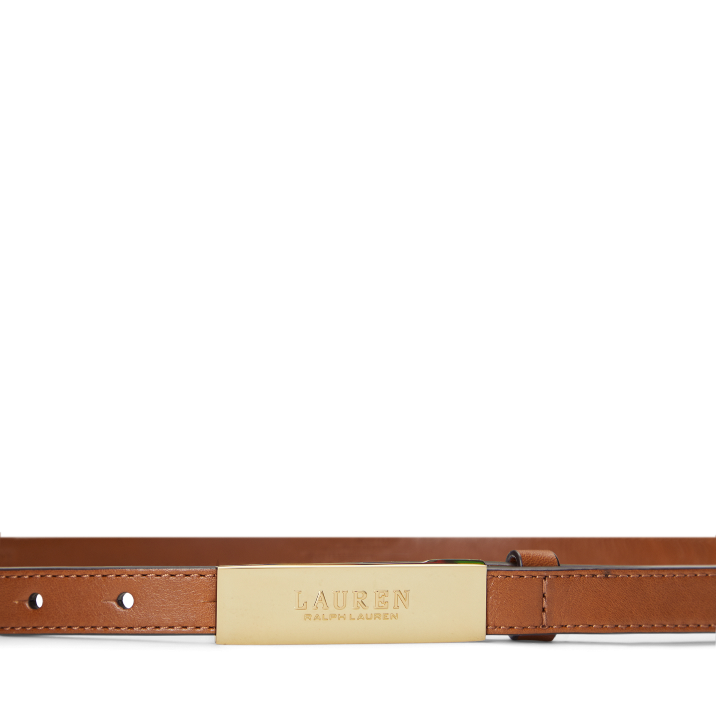 Женский ремень Ralph Lauren Logo Leather Skinny, цвет: Рыжевато-коричневый — фото 1