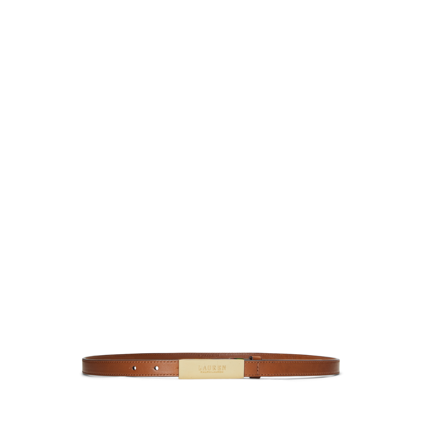 Женский ремень Ralph Lauren Logo Leather Skinny, цвет: Рыжевато-коричневый — фото 2
