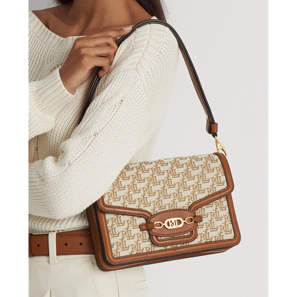 Khaki/Lauren Tan Monogram Jacquard Medium Sydnee Bag Lauren 8