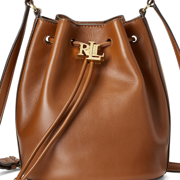 Ralph newest Lauren Leather Medium Andie Drawstring Bag