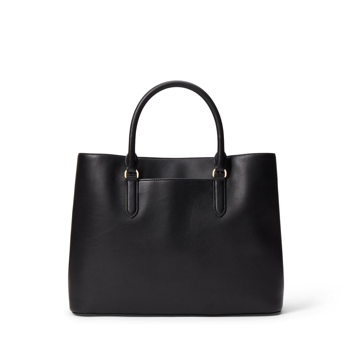 Женская сумка Ralph Lauren Leather Large Marcy Satchel, цвет: Чёрный — фото 2