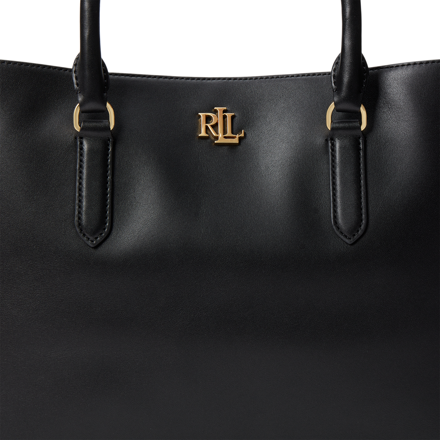 Женская сумка Ralph Lauren Leather Large Marcy Satchel, цвет: Чёрный — фото 4