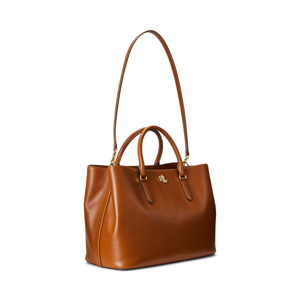 Leather marcy satchel ralph lauren best sale