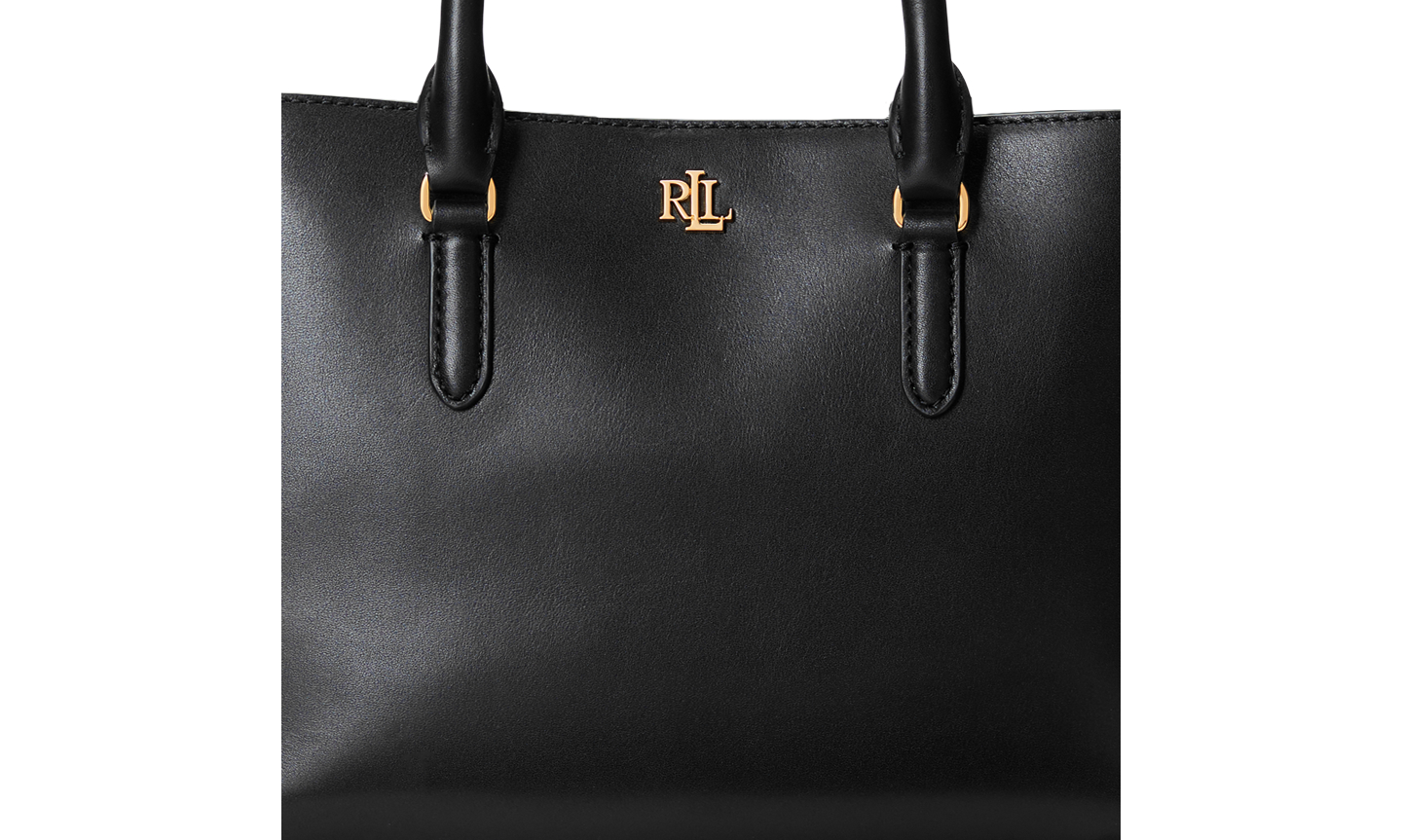 Женская сумка Ralph Lauren Leather Small Marcy Satchel, цвет: Чёрный — фото 4