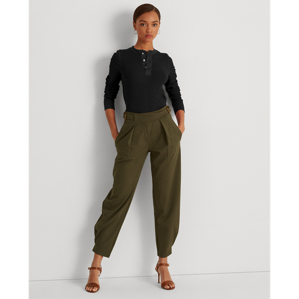 Stretch Cotton Henley Top
