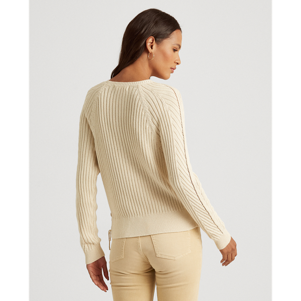 Mascarpone Cream Linen-Blend Sweater Lauren 5