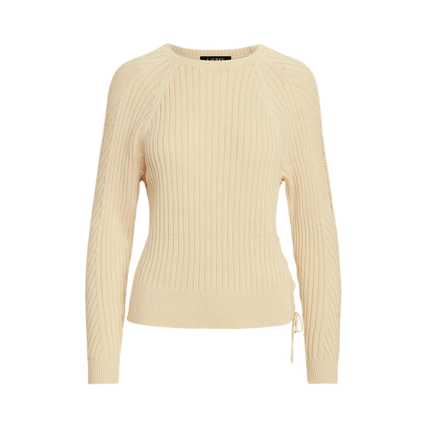 Mascarpone Cream Linen-Blend Sweater Lauren 2