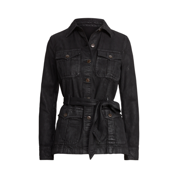 Coated Denim Trucker Jacket Lauren Petite 1