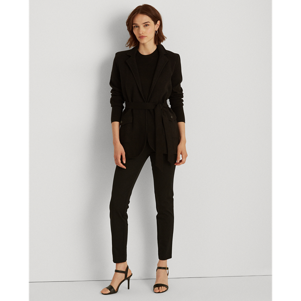 Polo Black Belted Cotton-Blend Blazer Lauren Petite 4