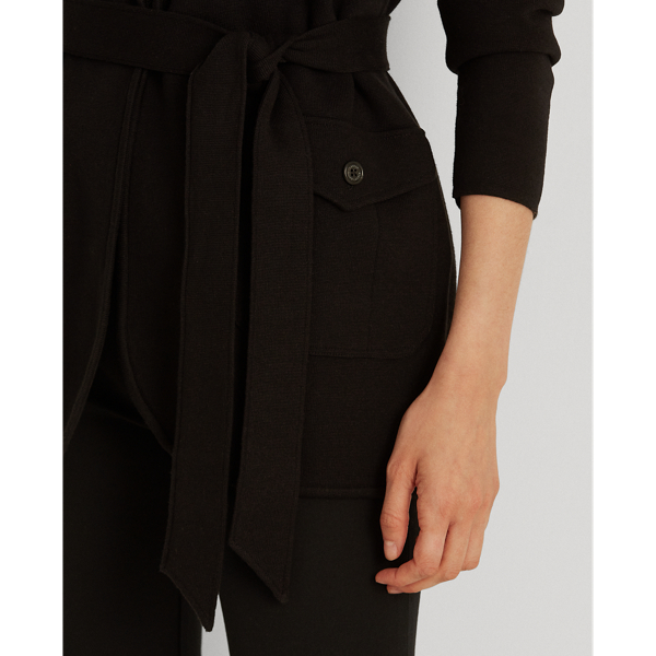 Polo Black Belted Cotton-Blend Blazer Lauren Petite 6