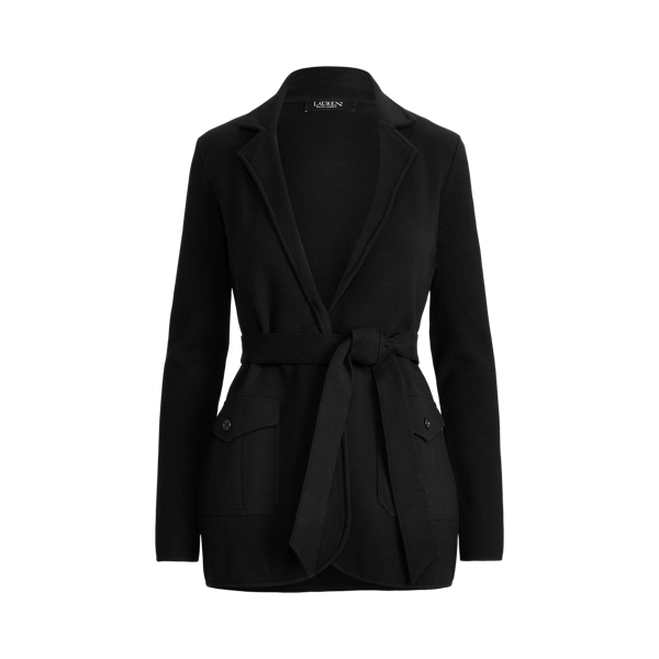 Polo Black Belted Cotton-Blend Blazer Lauren Petite 2