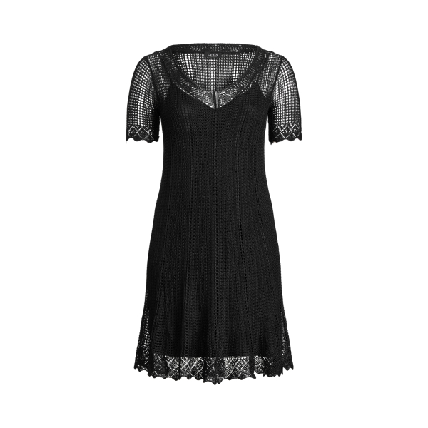 Pointelle Short-Sleeve Dress Lauren Woman 1