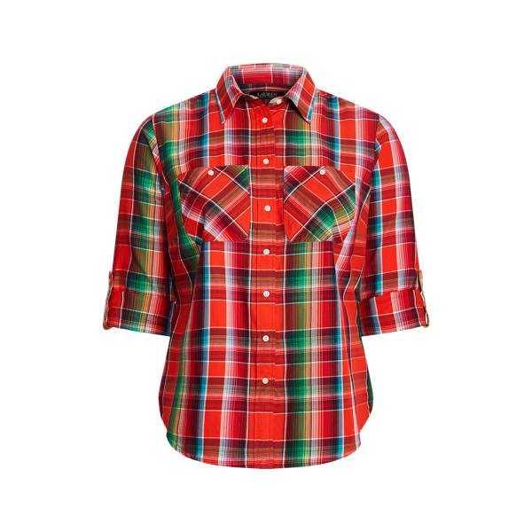 Cotton Madras Shirt Lauren Woman 1