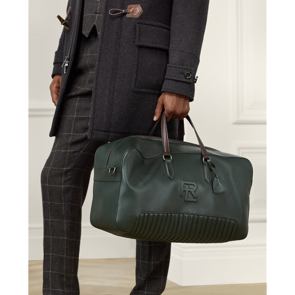 Reisetasche aus gestepptem Kalbsleder Purple Label in Gr&uuml;n 7