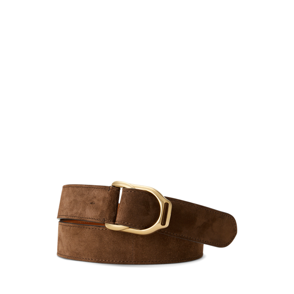 Chesnut Welington Double-Buckle Calf-Suede Belt Purple Label 1