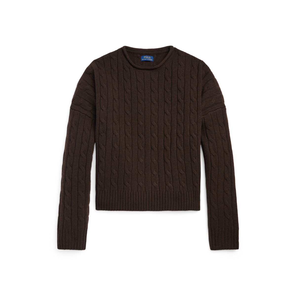 Cable Knit Cropped Wool Cashmere Sweater