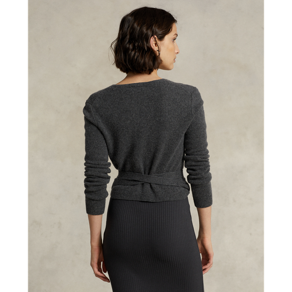 Kasjmier vest met overslag Polo Ralph Lauren in Stadium Grey Heather 4