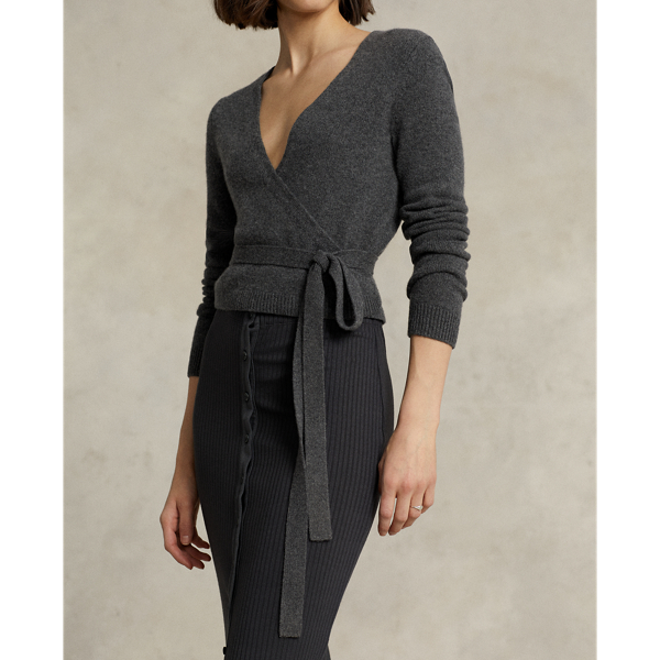 Kasjmier vest met overslag Polo Ralph Lauren in Stadium Grey Heather 5