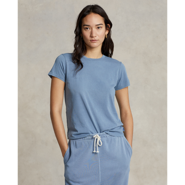Navy Organic Cotton Crewneck Tee Polo Ralph Lauren 1