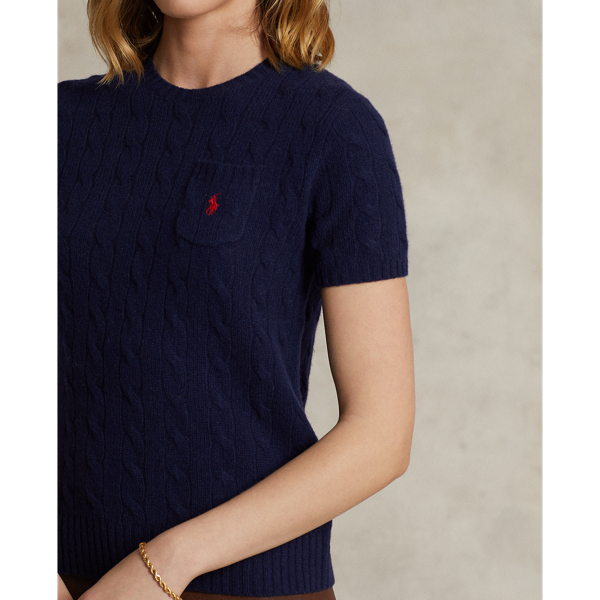【美品】ラルフローレン　ウールカシミヤ　ワイドケーブルニット　S ショート丈 ケーブルニット ウールカシミヤ ポロ セーター | ラルフ ローレン公式