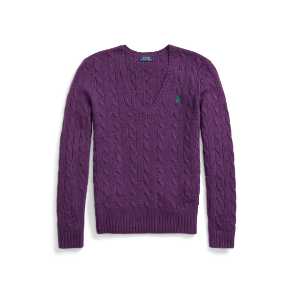 Cable Wool-Cashmere V-Neck Sweater Polo Ralph Lauren 1
