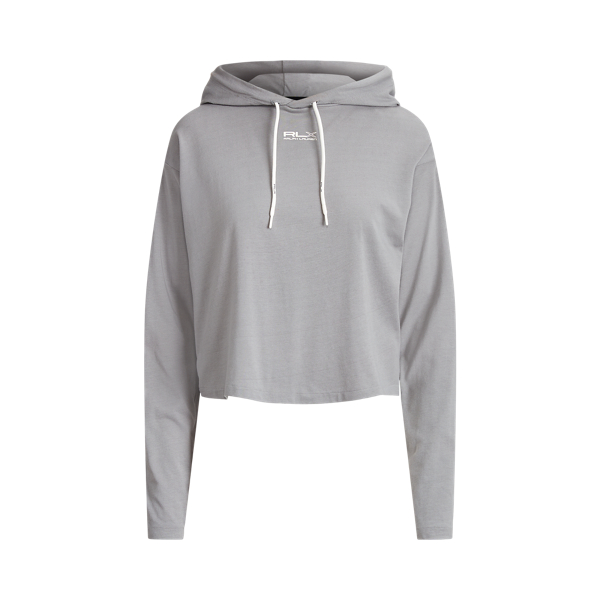 Sweat &agrave; capuche court en jersey de coton