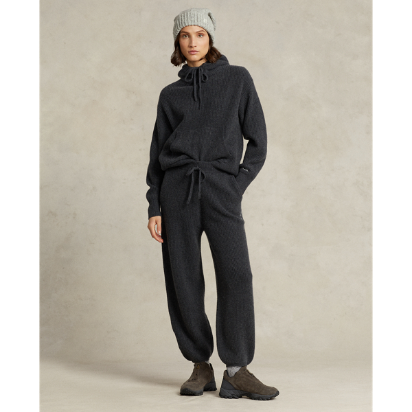 Charcoal Grey Cashmere Hoodie Sweater RLX 4